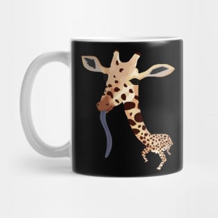 Silly looking giraffe with its tongue out Mug